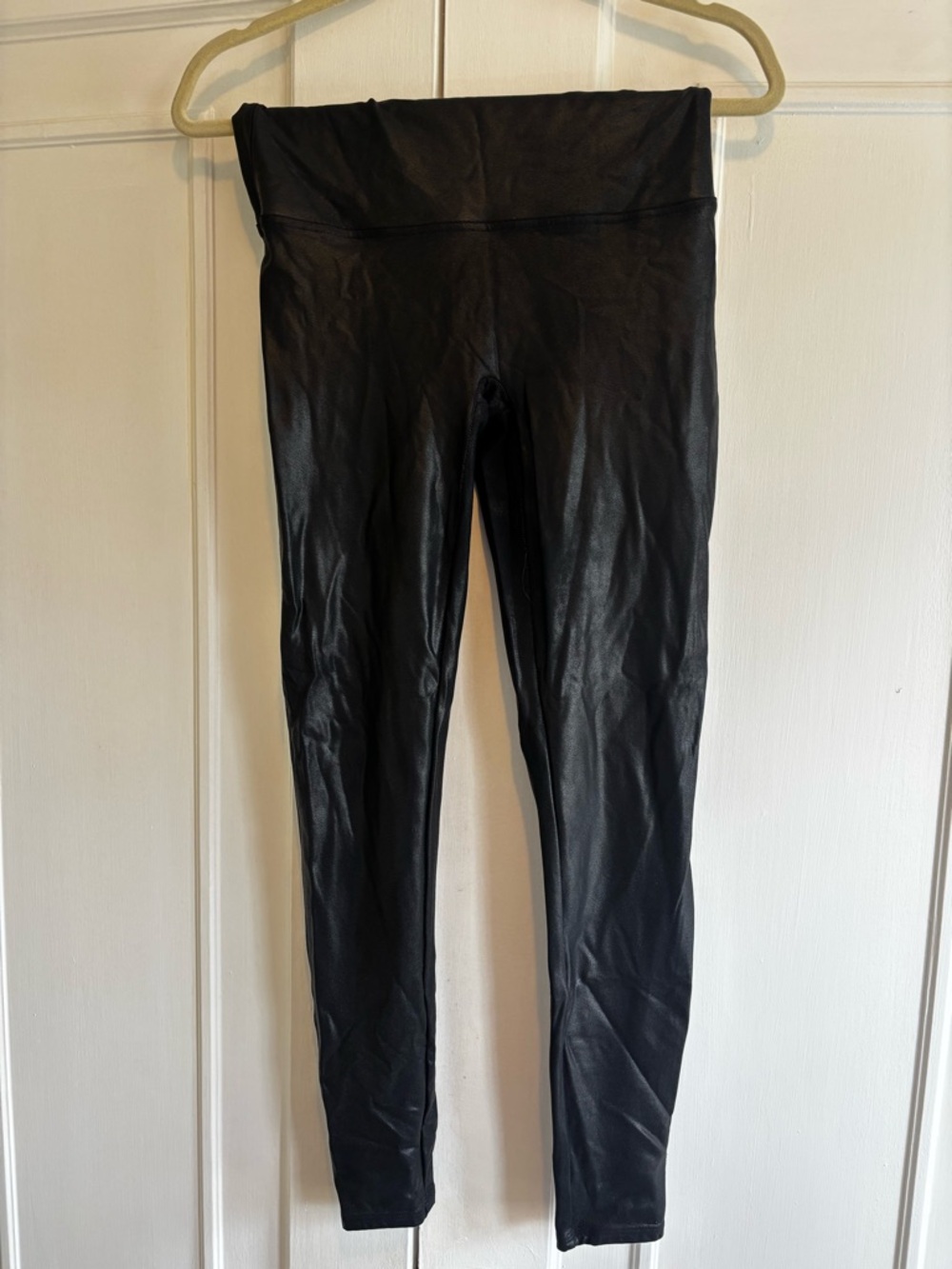 Spanx Black Faux-Leather Leggings